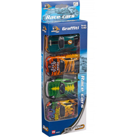 Speed Car Speed Graffiti Autot 4-pack