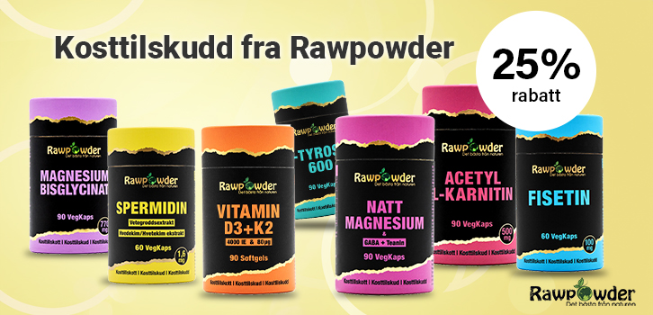 Kosttilskudd fra Rawpowder - 25% rabatt!