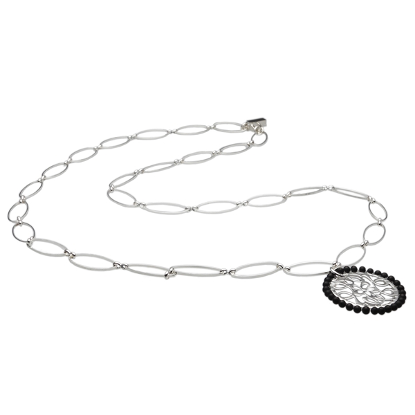 Freja Necklace - Black/Silver