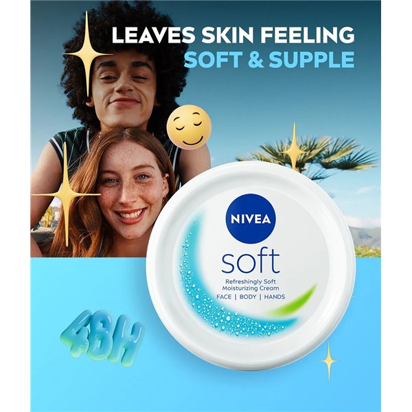 Nivea Soft Moisturizing Cream - Face Body Hand (Bilde 3 av 5)