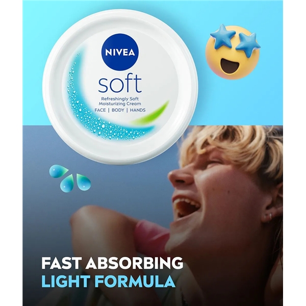 Nivea Soft Moisturizing Cream - Face Body Hand (Bilde 4 av 5)