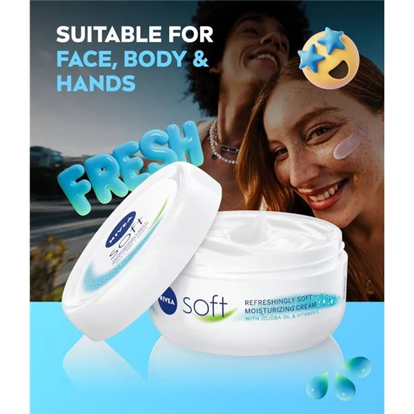 Nivea Soft Moisturizing Cream - Face Body Hand (Bilde 5 av 5)