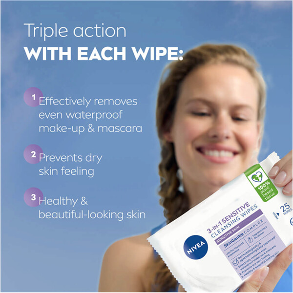 Nivea 3 in 1 Sensitive Cleansing Wipes (Bilde 3 av 6)