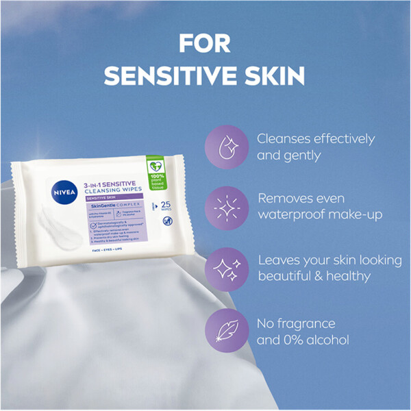 Nivea 3 in 1 Sensitive Cleansing Wipes (Bilde 6 av 6)