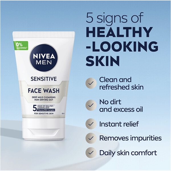 Nivea Men Sensitive Face Wash (Bilde 2 av 8)