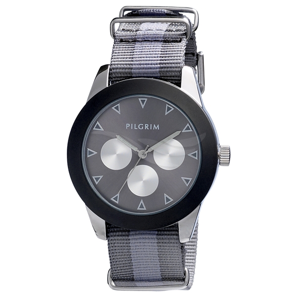 Large Grey Woven Strap Watch