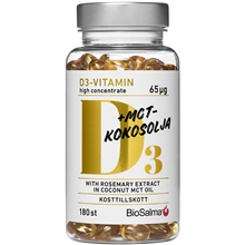 BioSalma D3-vitamin 65µg i MCT-kokosolja 180 tabletter