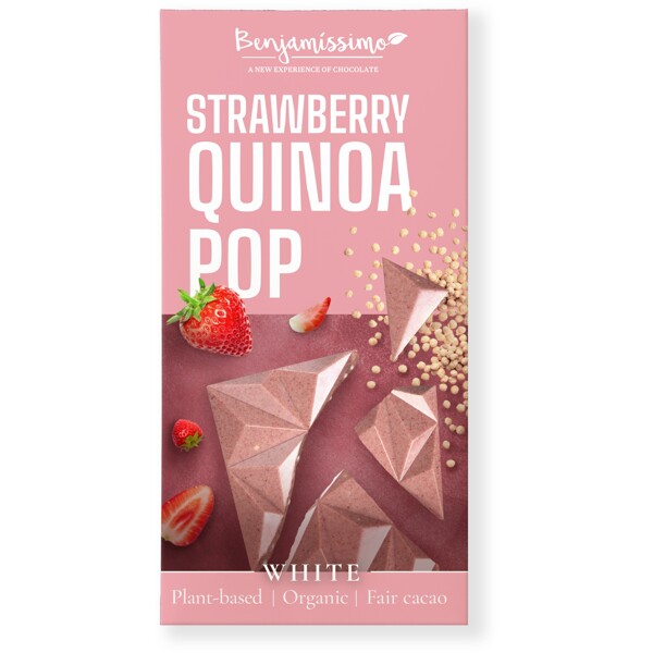 Choklad Vit Jordgubb & Puffad Quinoa