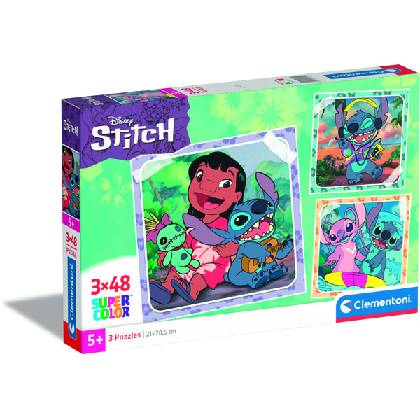 Puslespill 3 x 48 Biter CB Disney Stitch (Bilde 1 av 4)