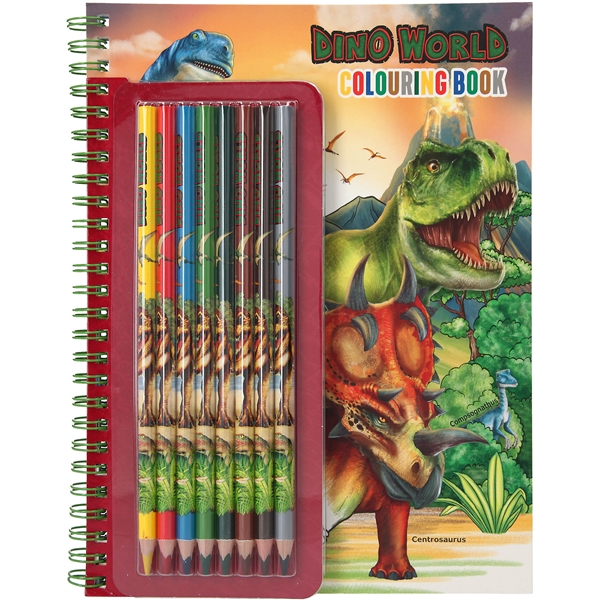 Dino World Malebok med 8 fargeblyanter (Bilde 1 av 6)