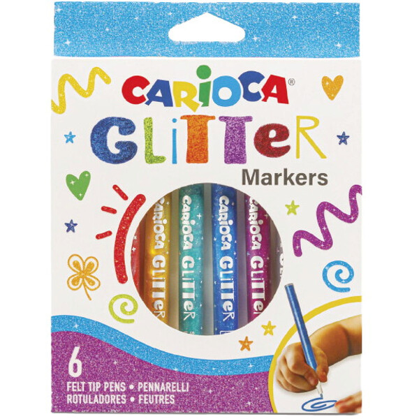 Carioca Glitterpenner 6 stk (Bilde 1 av 3)