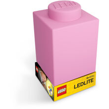 LEGO Silikon LED Nattlampe Rosa