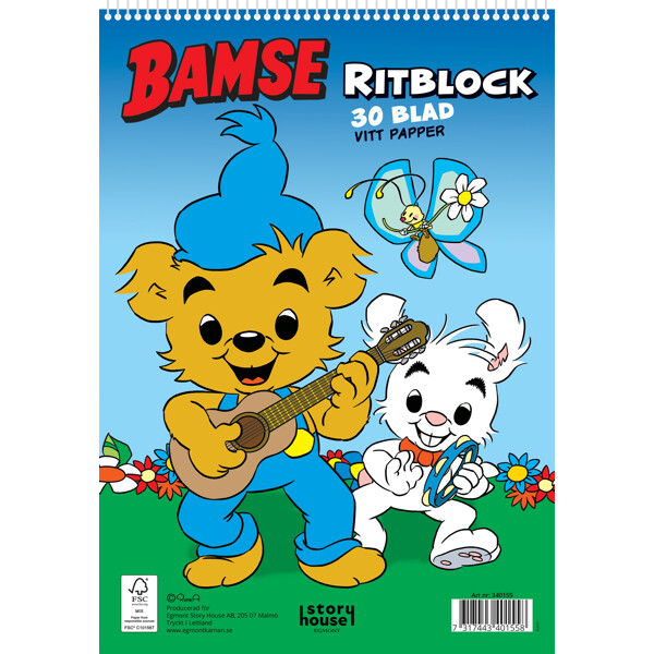 Tegneblokk Bamse 30 Ark