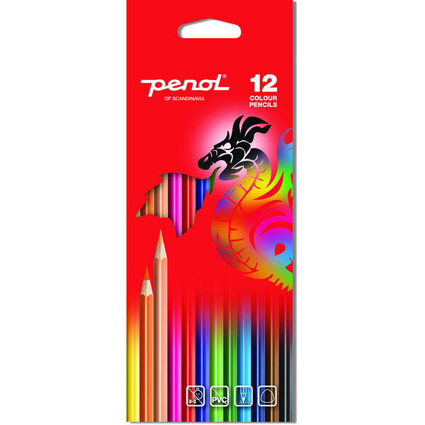 Penol Standard Fargeblyant 12-pack