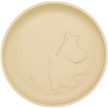 Moomin-silikonplate med sugekopp Latte Beige