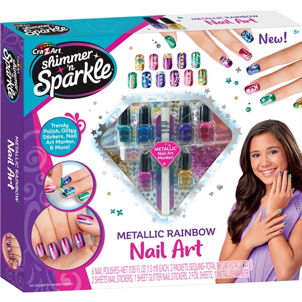 Shimmer n' Sparkle Metallic Rainbow Neglekunst (Bilde 1 av 6)