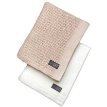 Bright White/Gold - Vinter & Bloom Teppe Soft Grid Eko 2-pk