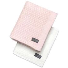 Bright White/Baby Pink - Vinter & Bloom Teppe Soft Grid Eko 2-pk